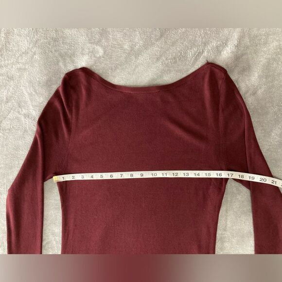 White House Black Market Dress Women’s L Maroon Red LS Casual Cocktail Night - Picture 9 of 11